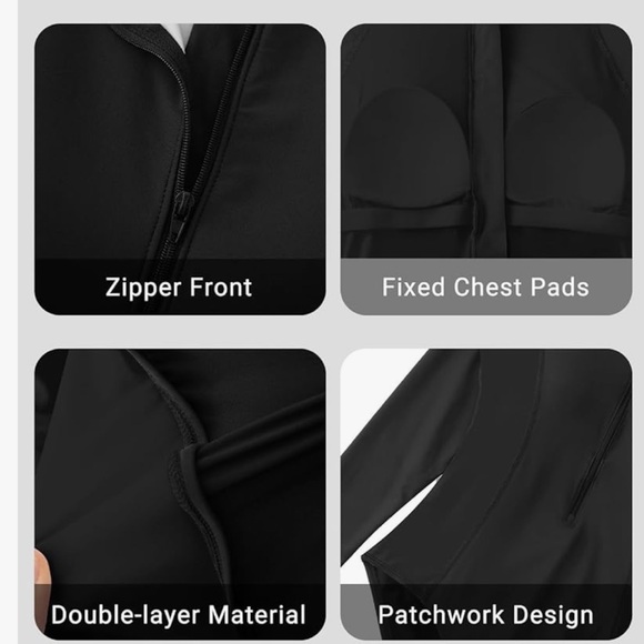 DACI women’s black long sleeve front half zip rashguard surfsuit NWT - Picture 12 of 16